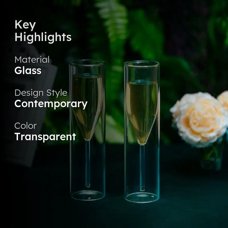 Crystal Toast Glass Wine & Champagne Glasses (150 mL Each) - Set Of Two media 2