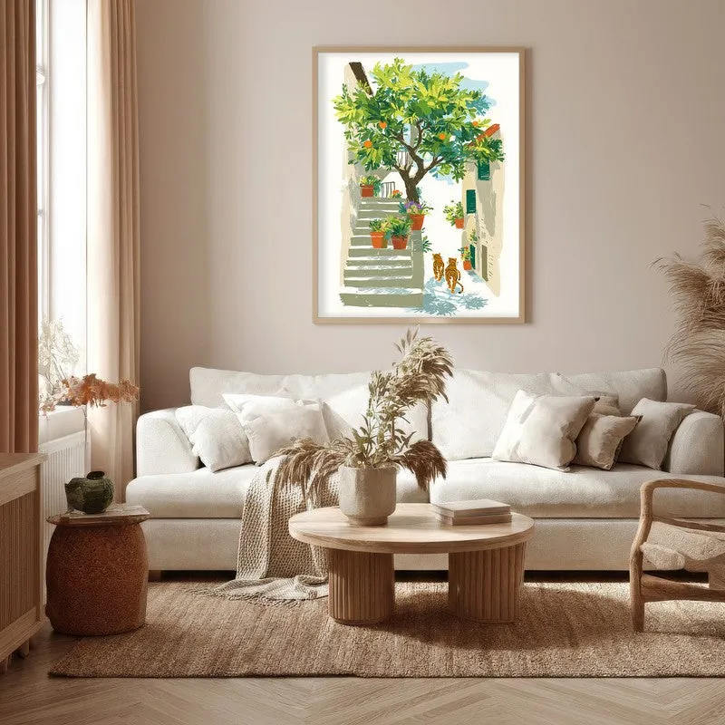 Garden Path Canvas Wall Painting - Brown Frame media 5