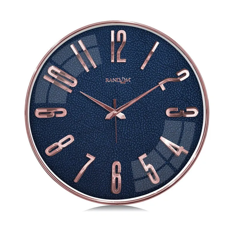 Elite Numeric Plastic Wall Clock - Blue & Rose Gold media 3