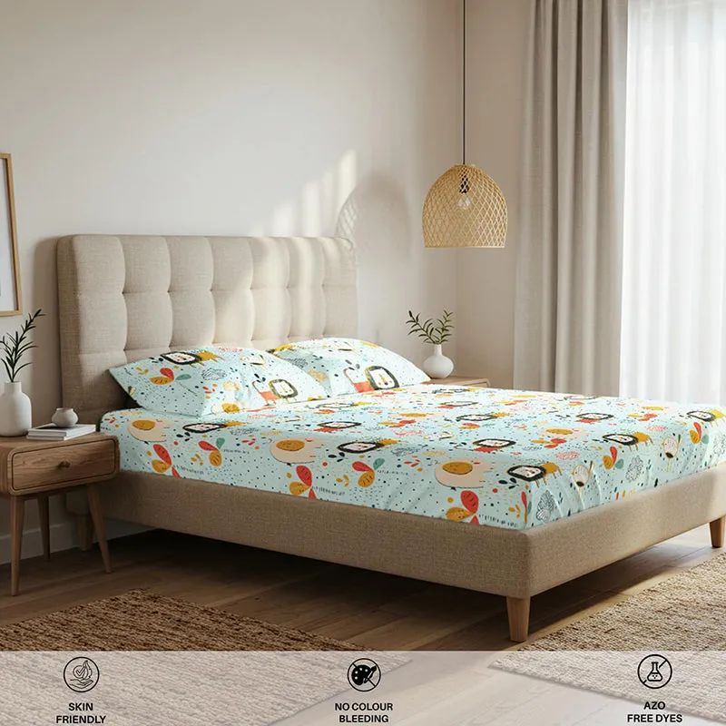 Urban Space Junglee Kids Cotton Bedsheet (Pastel Blue) - 200 TC media 3