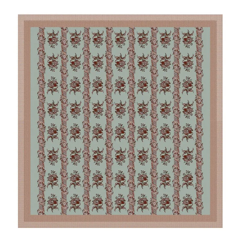 Rang Grace Cotton Bedsheet (Green,Beige) - 120 TC media 5
