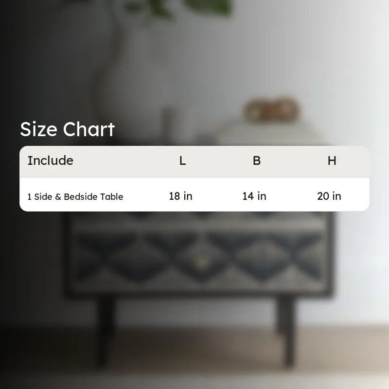 Modern Black Mother of Pearl Bedside Table media 10