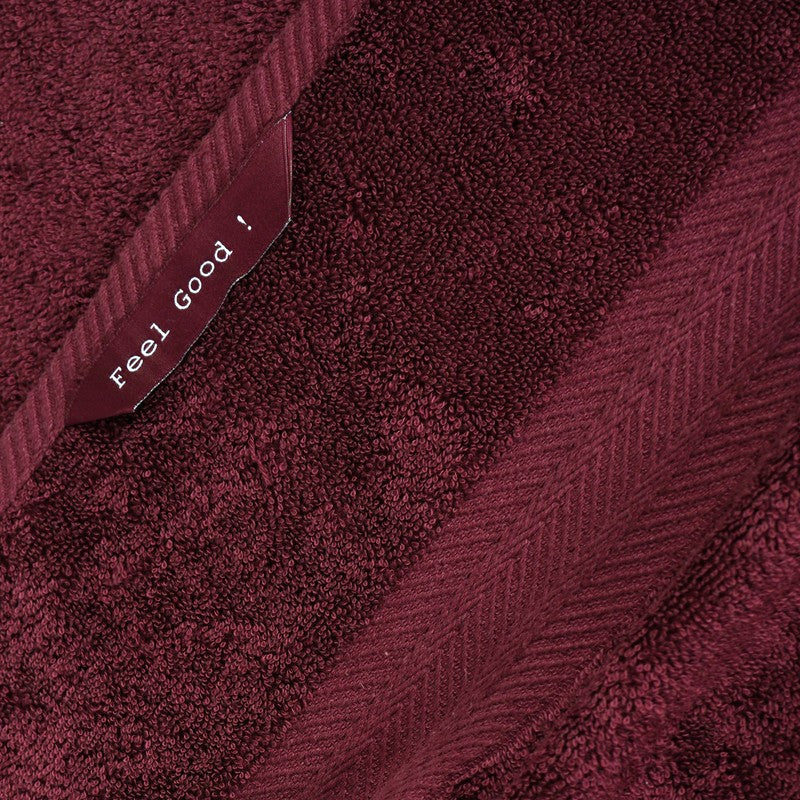 PlushAura Cotton Towel Sets (Maroon) - Set of Four media 5
