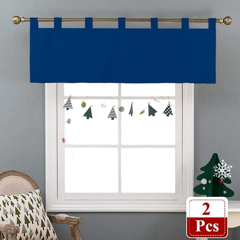 Tab Tale Flat Curtain Valance (Royal Blue) - Set Of Two media 6