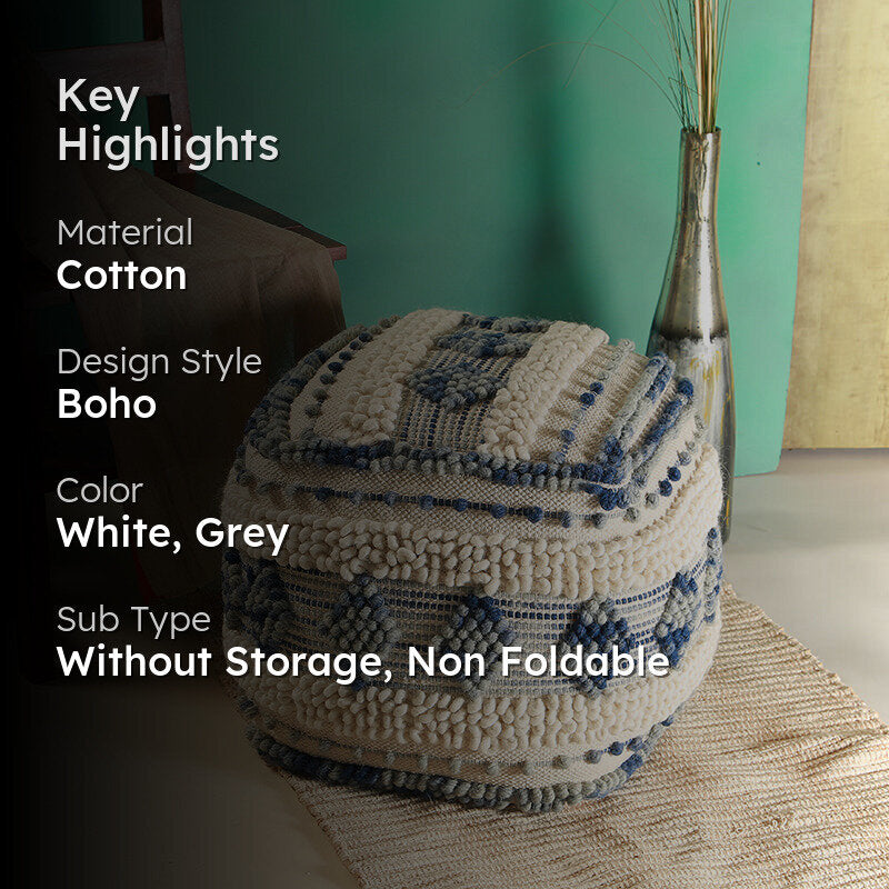 Woven Whim Macrame Pouffe media 2