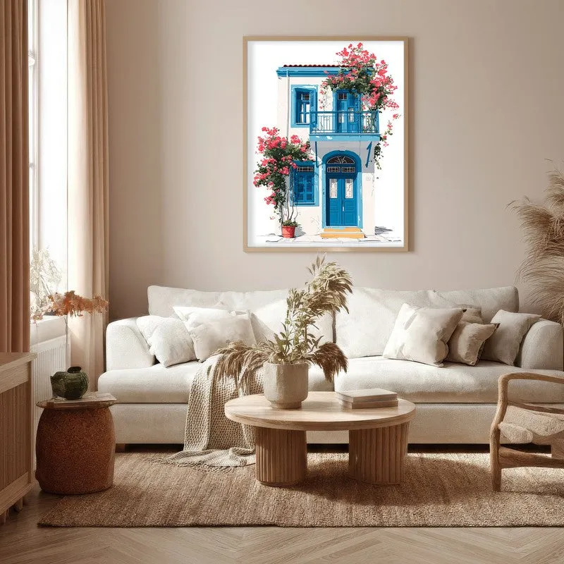 Window Shutters Canvas Wall Painting - Brown Frame media 5