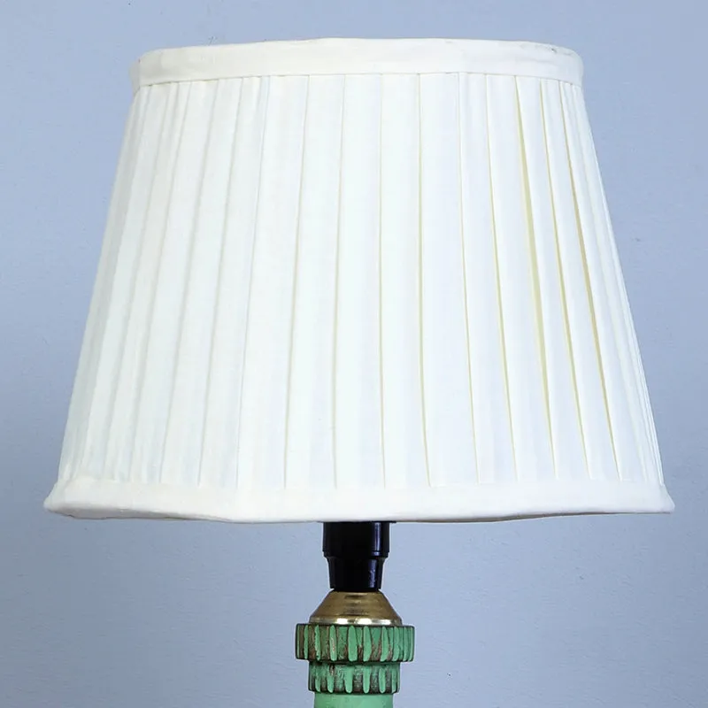 Gujo Twist Pleated Mango Wood Table Lamp - White,Green media 3