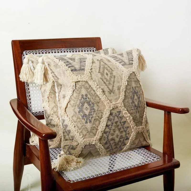 Winnie Tufted Poly Cotton Cushion Cover - Set Of Two media 2