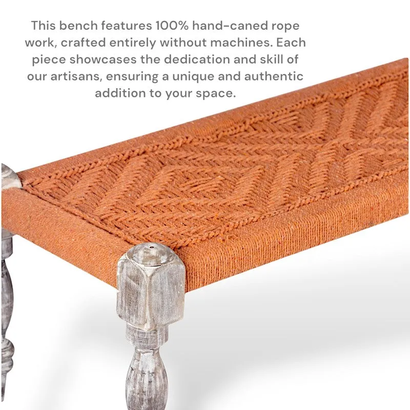 Crixo Sheesham Wooden Bench - Orange media 8