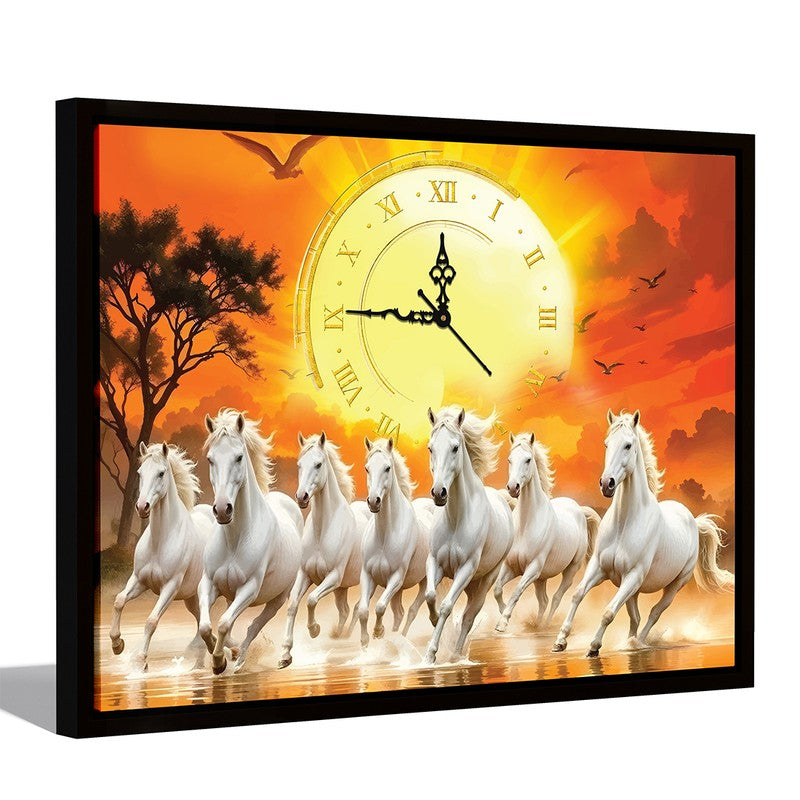 Saptashv Wall Art With Clock media 4