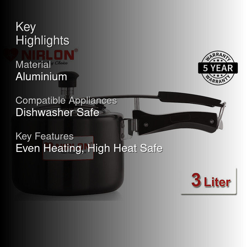 Nirlon Inner Lid Hard Anodized Pressure Cooker - 3000 mL media 2