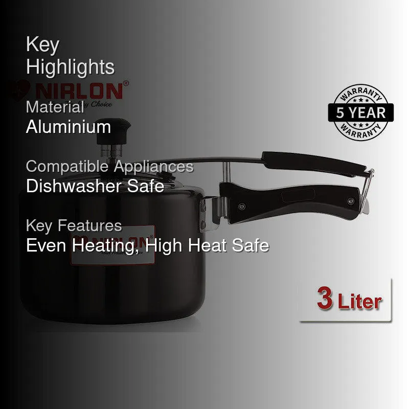 Nirlon Inner Lid Hard Anodized Pressure Cooker - 3000 mL media 2