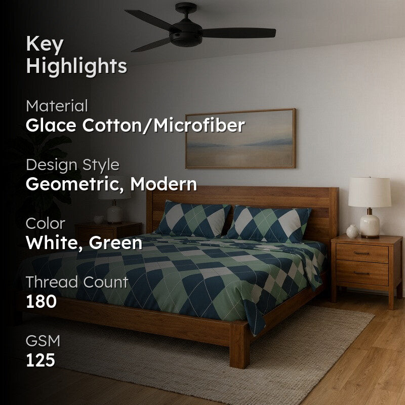 Anahi Grid Microfiber Bedsheet - 125 GSM media 2