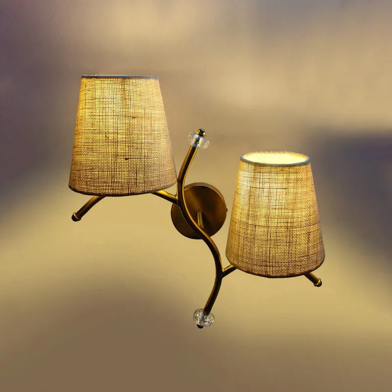 GlowStem Twin Jute Wall Lamp - Beige media 5