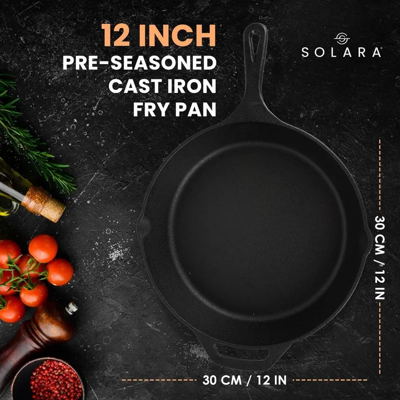 Solara Brewora Cast Iron Frying Pan with Handle - 2100 mL/12 Inch media 11