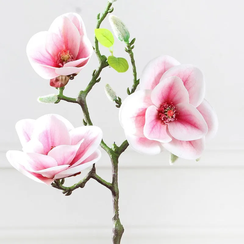 Magnolia Bloom Artificial Flower Stem - Pink media 5