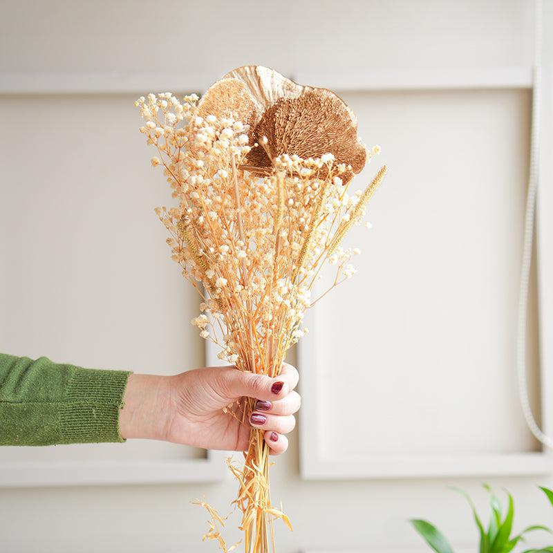 Autumn Of Love Dried Flower Bunch With Ceramic Vase - Two Piece Set media 3