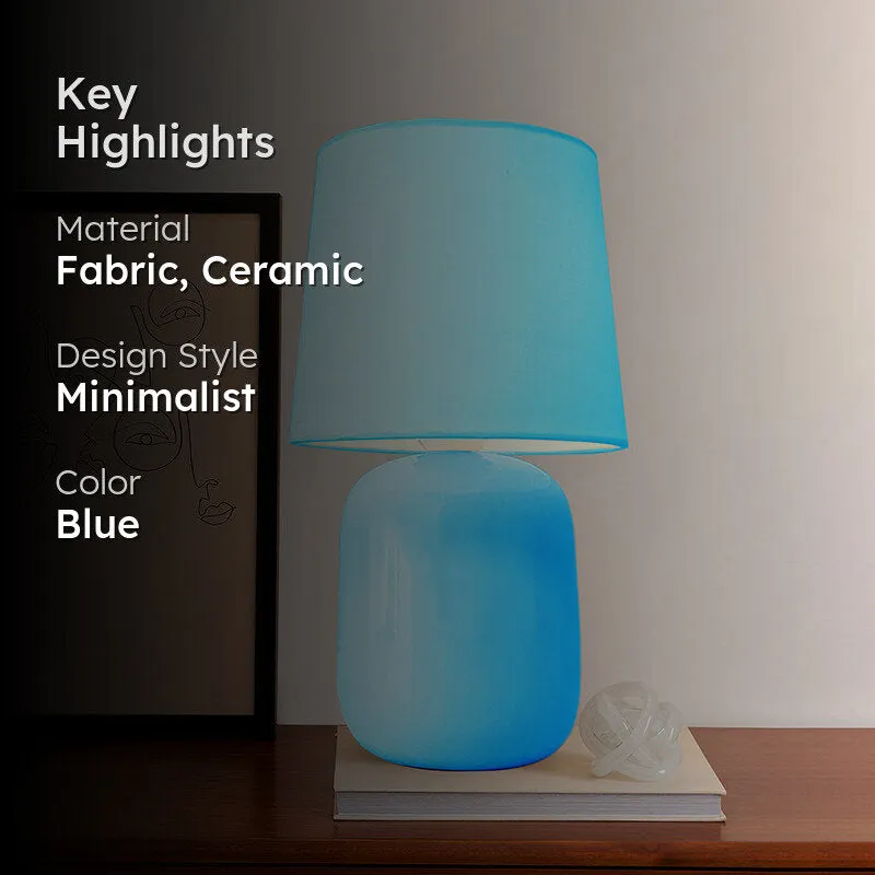Ibex Ceramic Fabric Table Lamp - Blue media 2