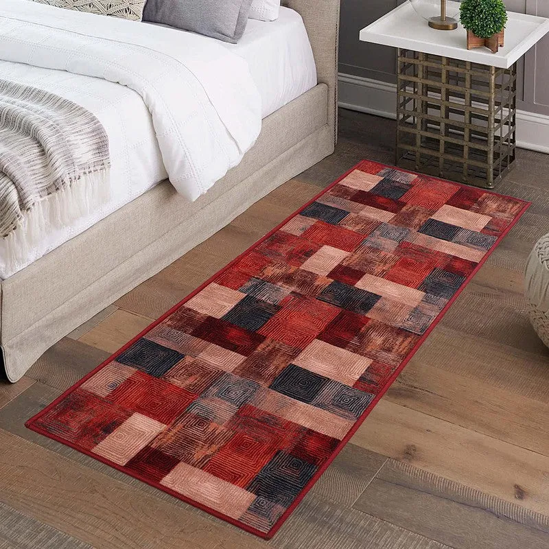 Symmetra Nylon Runner Rug - Red,Blue media 3