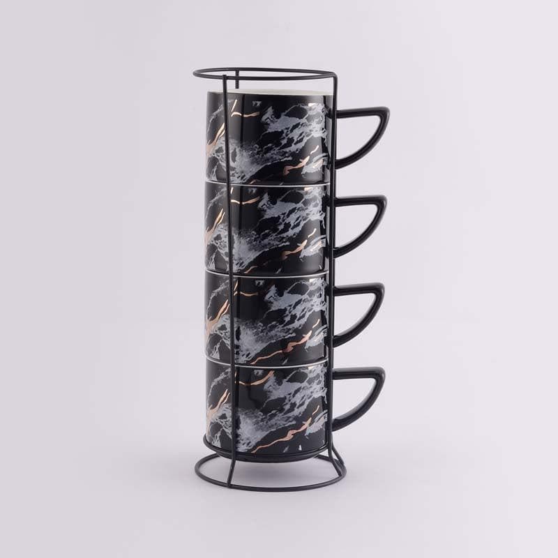 Marble Ceramic Tea Cup (200 mL Each) -  Set of Four media 5