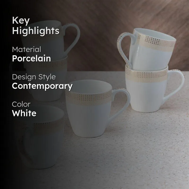 Mirona Porcelain Tea Cup (200 mL Each) - Set of Six media 2