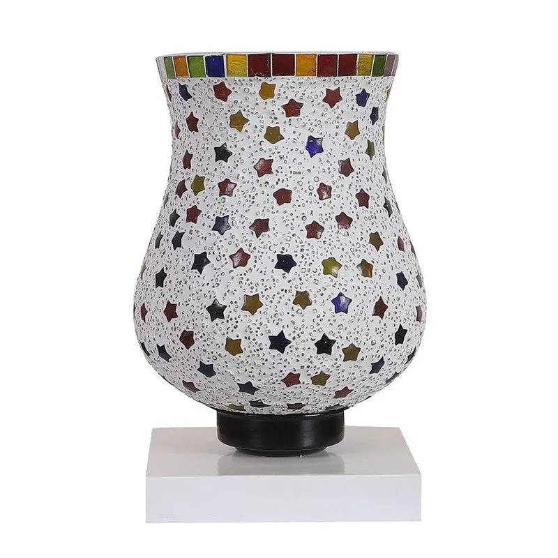 Lumon Mosaic Glass Table Lamp With Wooden Base - Multicolor media 6