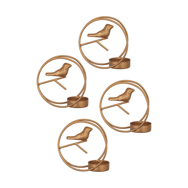 Alaiza Chirp Tealight Candle Holder (Gold) - Set of Four media 4