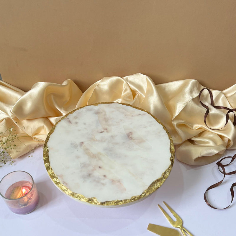 Evie Marble Cake Stand - 10x10x5 inch