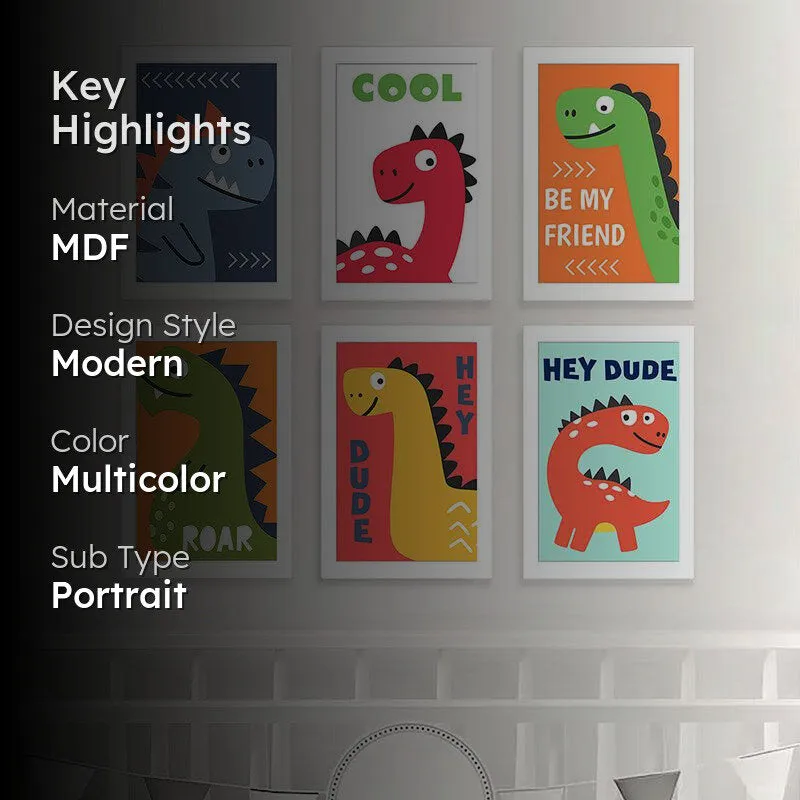 Cool Dino Wall Art - Set Of Six media 2