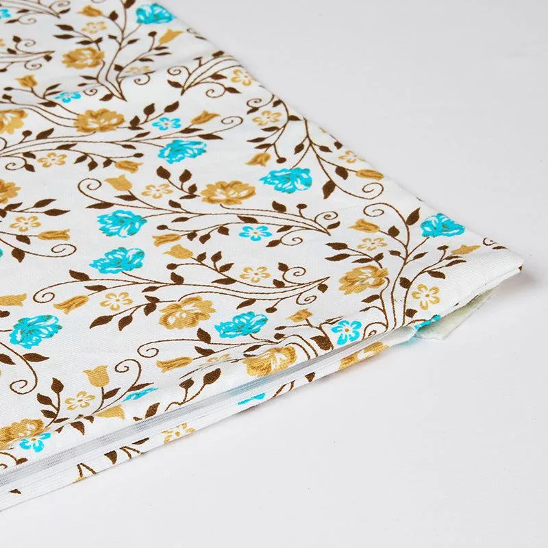 Petal Pavilion Floral Cotton Diwan Set - Blue media 5