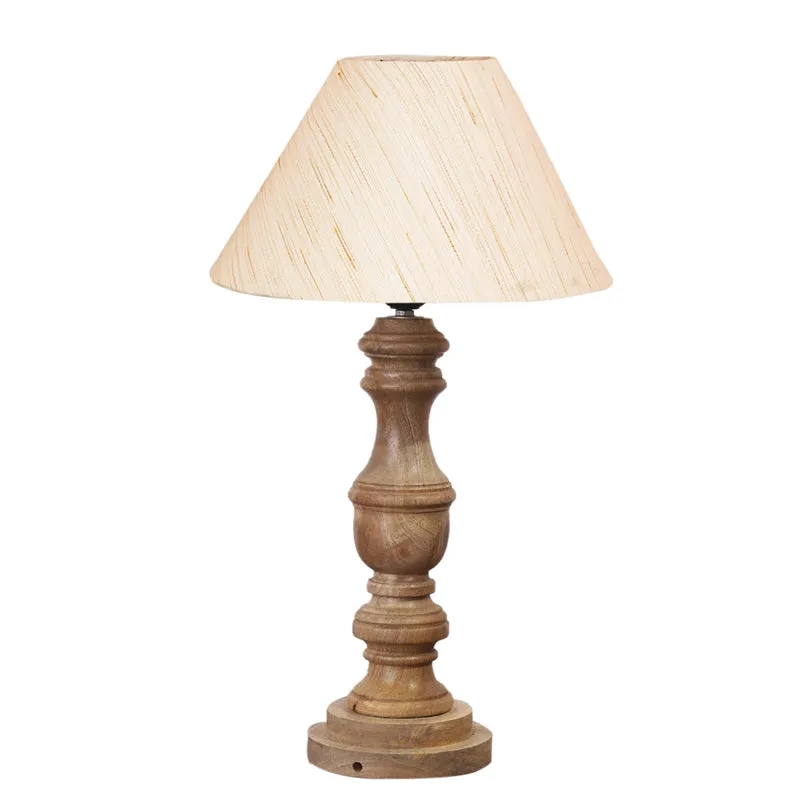 Cotin II Carve Wooden Table Lamp - Ivory,Brown media 6