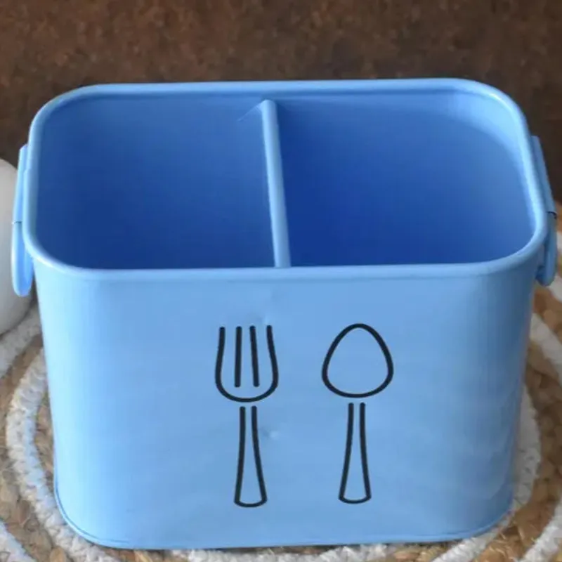 Fork & Order Metal Cutlery Holder - Blue media 4
