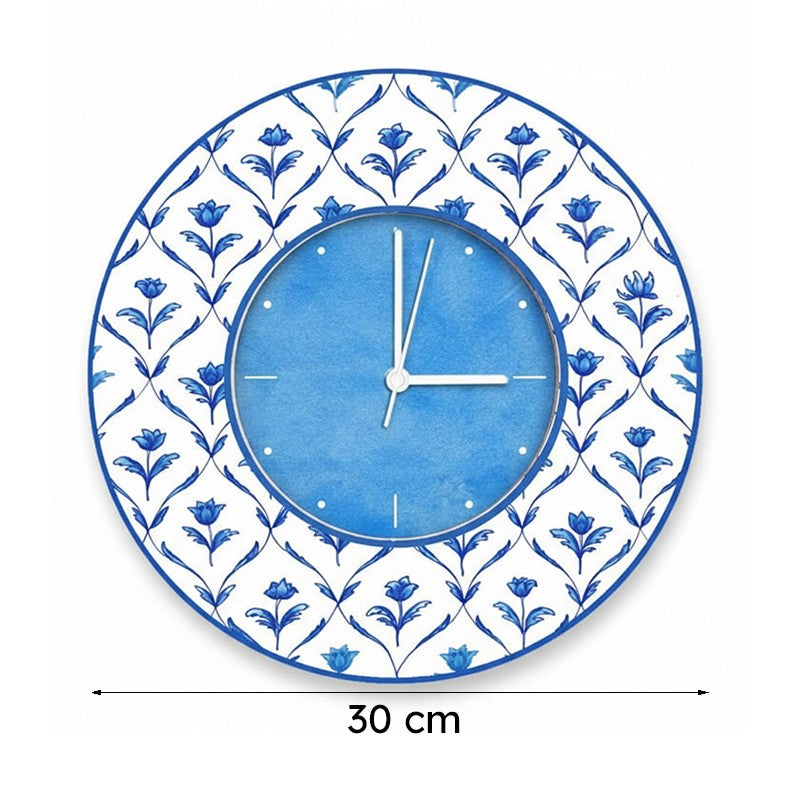 Ethnic Rosa Handpainted Wall Clock -  Blue image 7