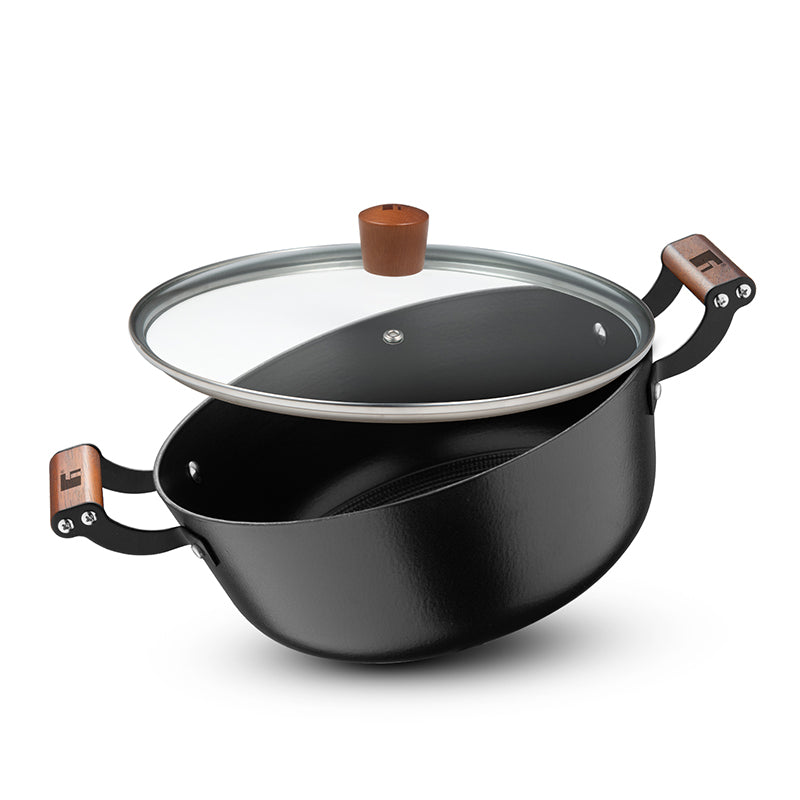 Bergner Ferrocasa Induction Safe Cast Iron Cooking Pot With Glass Lid - 3800 mL/24 cm media 3