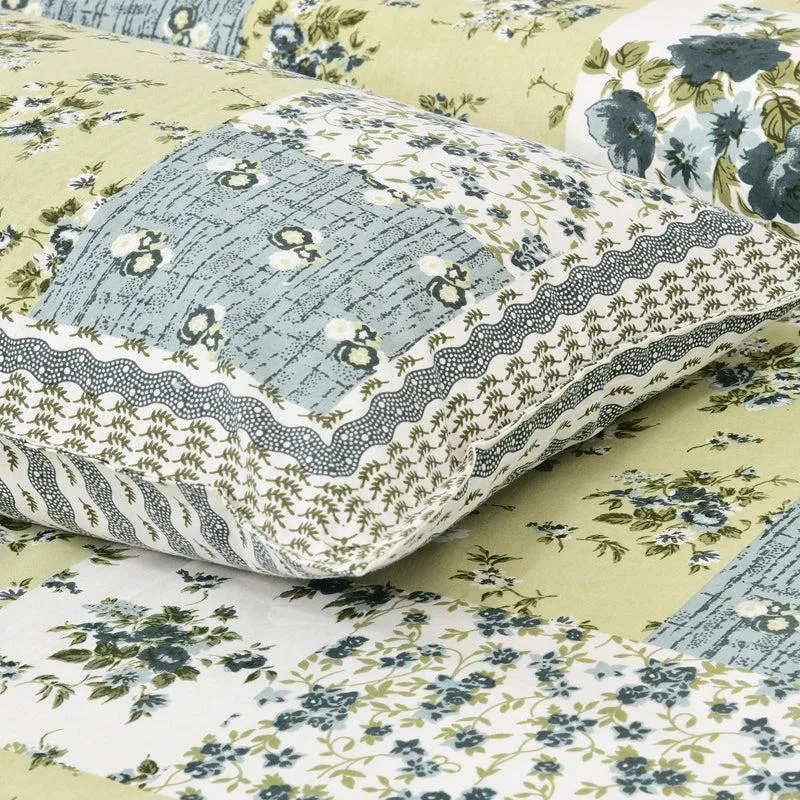 Buola Floral Cotton Bedsheet (Blue,Yellow) - 160 TC media 3
