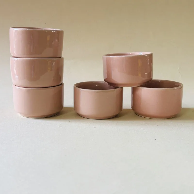 Ceramic Dip Bowls (Pink,50 mL Each) - Set Of Six media 3