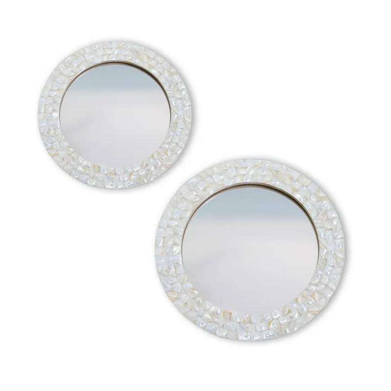 HaemaMother Of Pearl Decorative Mirror - Set Of Two media 3
