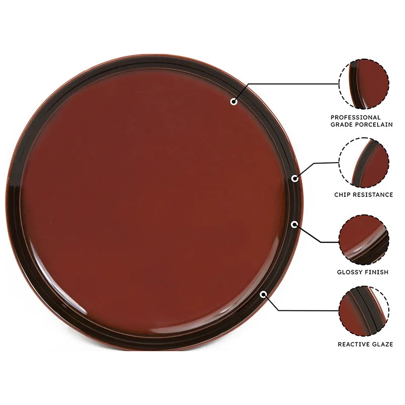 Caspian Porcelain Dinner Set (Maroon) - 14 Piece Set media 6