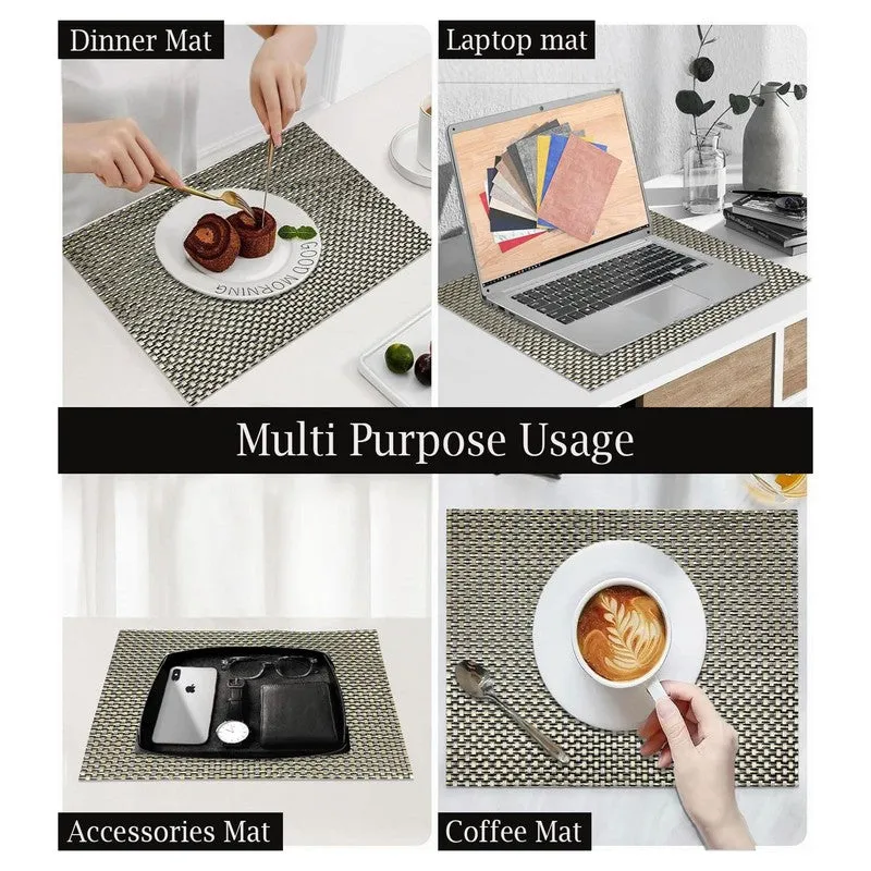 Vionne Black Rectangle PVC Table Mats - Set Of Four media 5