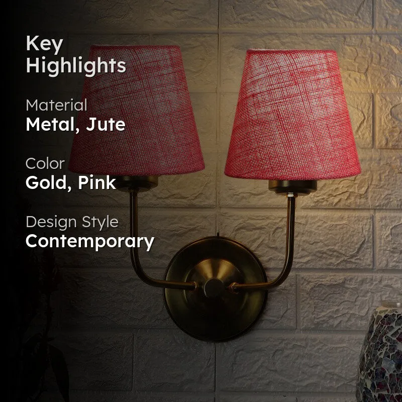 Lumoire Duo Cone Metal Wall Lamp - Pink media 2