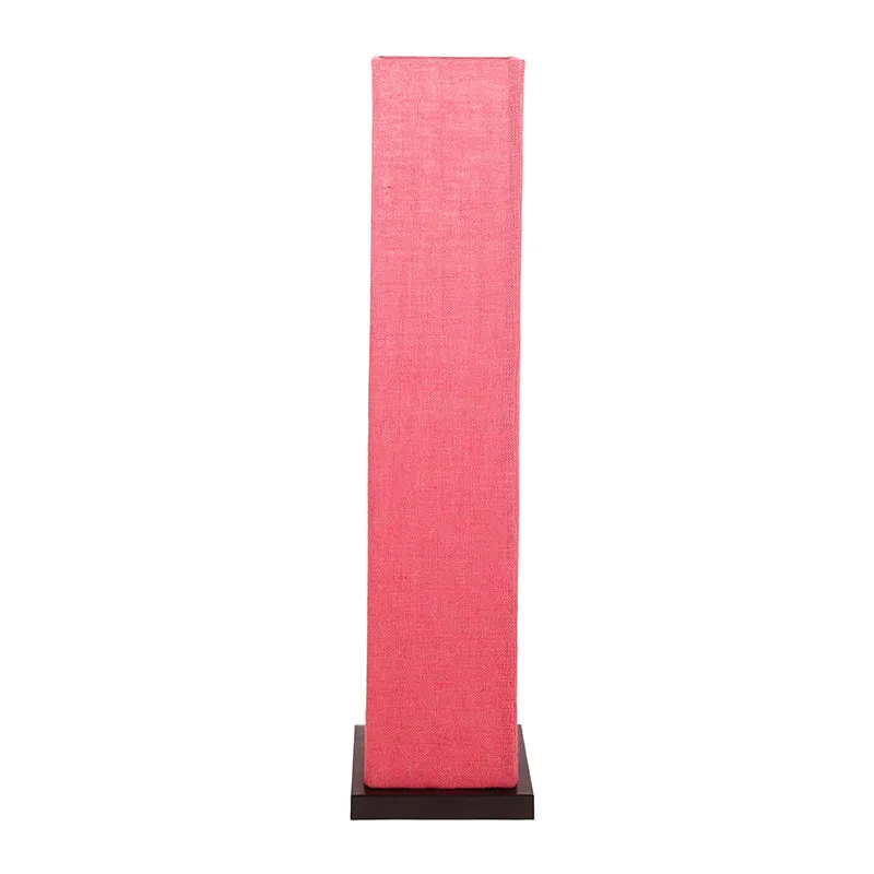 Abita Wooden Tower Floor Lamp With Jute Shade - Pink media 4
