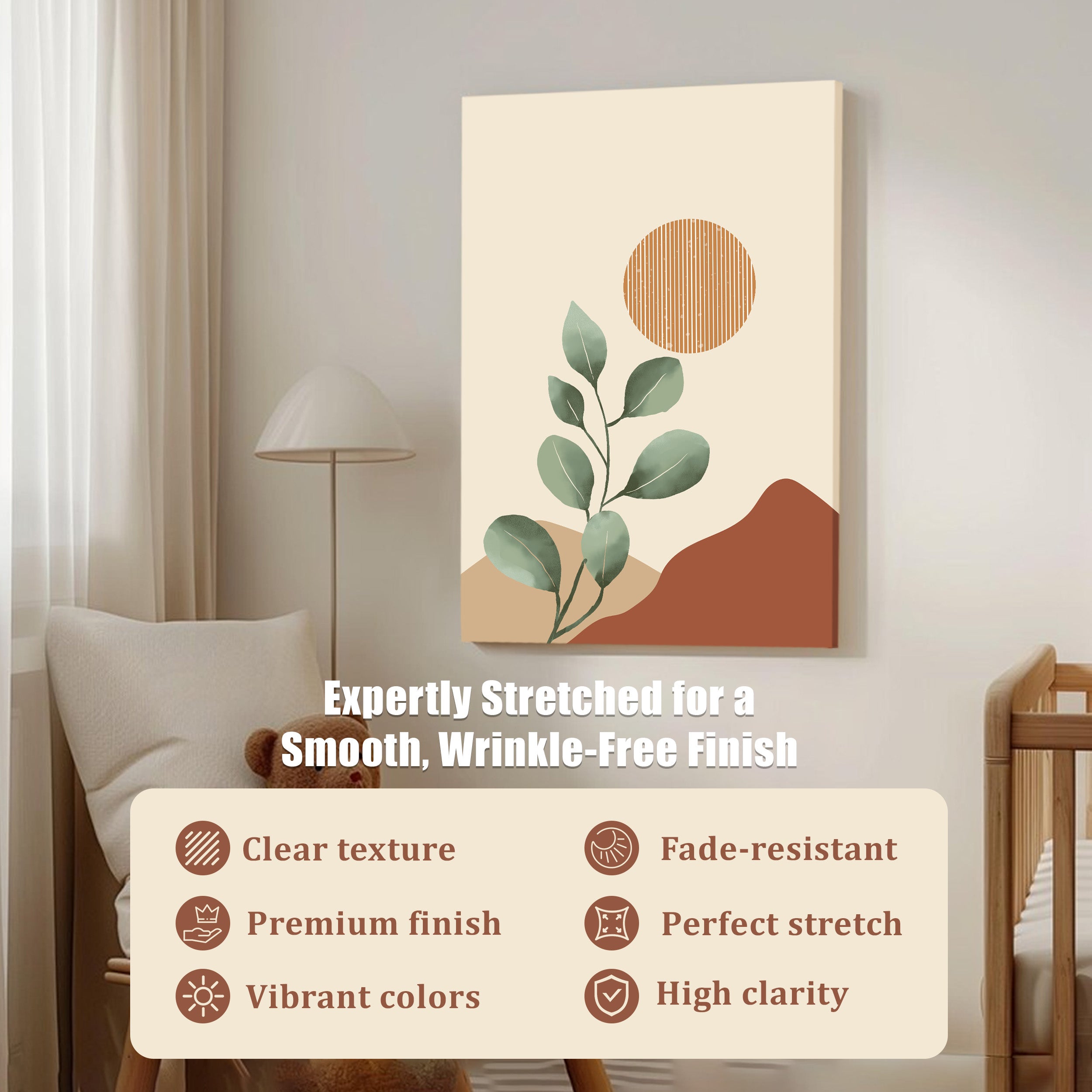 Nature Inspired Botanical Wall Painting With Frame media 5