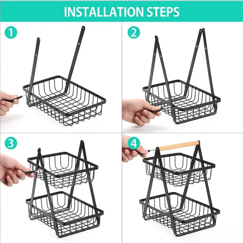 Harvest Nest Metal Fruit Basket - Black media 8