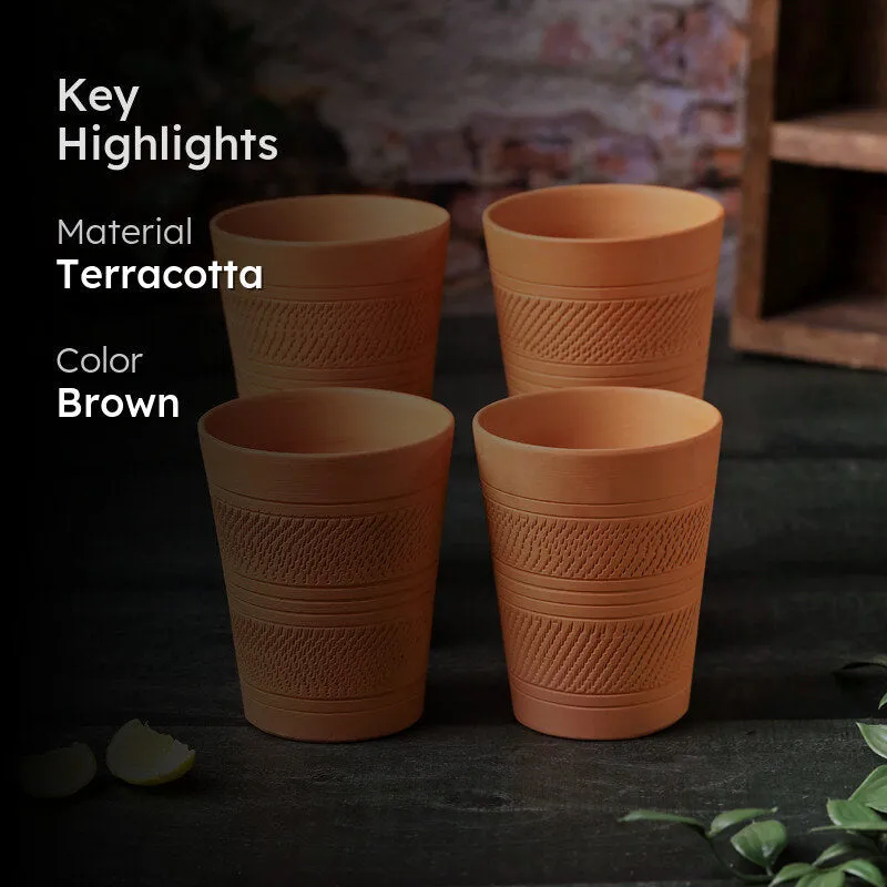 Rustic Terracotta Drinking Glass Set - 4 Pieces media 2