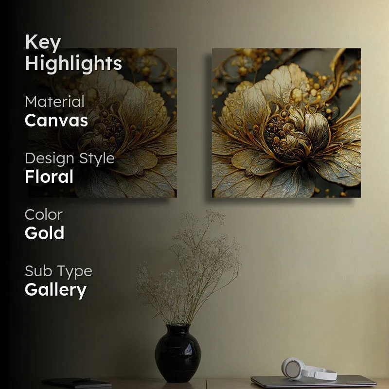 Gilded Nectar Canvas Wall Art - Set Of Two media 2