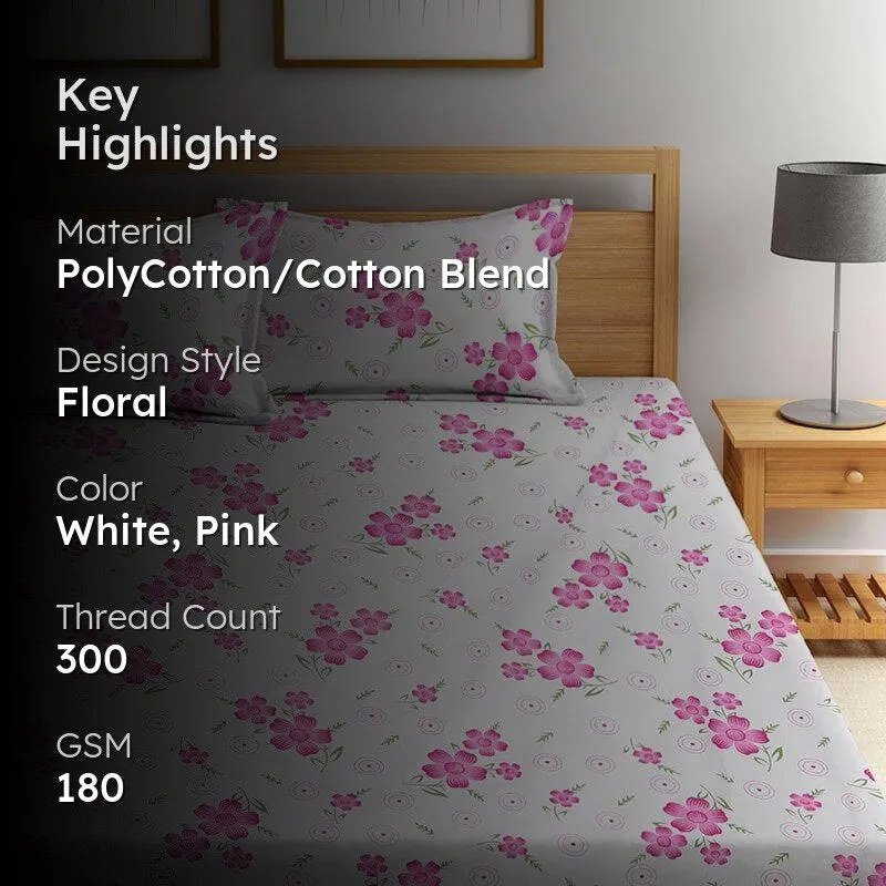 Purple Everly Bedsheet - 180 GSM media 2
