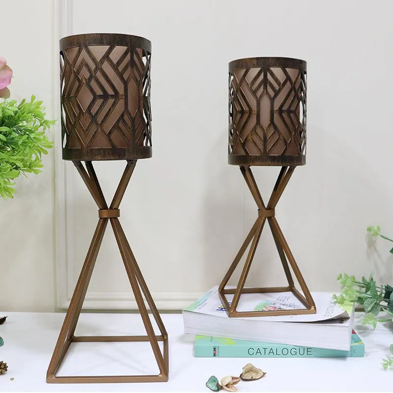 Stima Geometric Candle Holde (Black) - Set Of Two media 3
