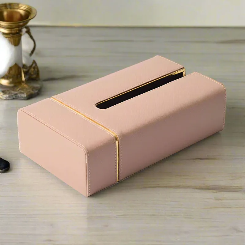 Ceastra Faux Leather Tissue Holder - Beige media 1