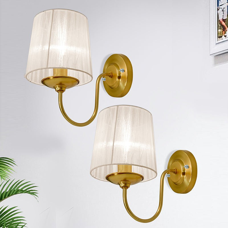Pleat Carva Metal Wall Lamp (Gold) - Set Of Two media 3