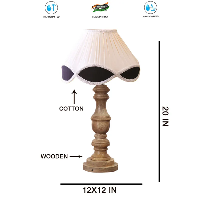 Valencia Carve Wooden Table Lamp - White,Brown media 7
